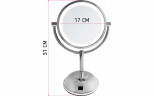 Зеркало Weisen BIC-1027-1 с LED подсветкой настольное 5х увелич.17 см