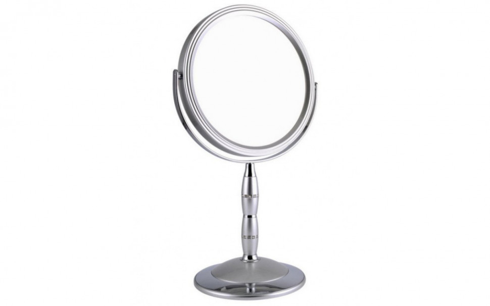 Зеркало косметическое Weisen B7"8088 S3/C Silver наст кругл 2-стор 5-кр.ув.18 см с крист