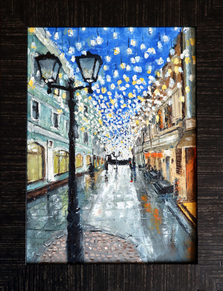 Картина маслом Москва, Столешников 35х25 см